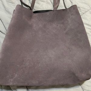 Theory suede simple tote in lavender